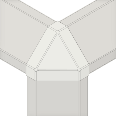 60-280-2 MODULAR SOLUTIONS PART<br>END CAP FOR 3-WAY BODY CONNECTION, ANGULAR, GRAY, USED WITH 40-010-1